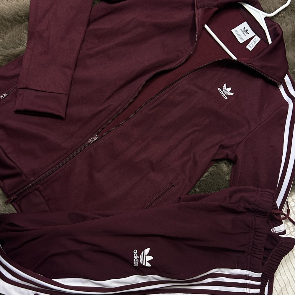 Adidas Burgundy Tracksuit